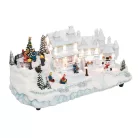 Home DRM 16 dioráma, fehér ház, LED, fenyőfa, beltéri