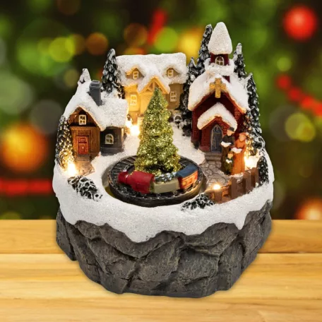 Világító templom, vonattal