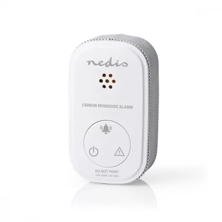 Szén-monoxid riasztó | Elemes Áramellátás | Akkumulátor üzemidő: 1 év | Szünet gombbal | Teszt gombbal | 85 dB | Fehér