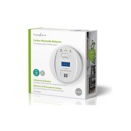 Nedis Elemes szénmonoxid érzékelő, CO riasztó, 10 év élettartam (DTCTCO40WT) szén-monoxid riasztó, Professzionális szénmonoxid jelző