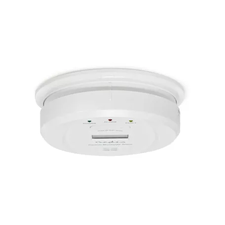 Szén-monoxid riasztó | Elemes Áramellátás | Akkumulátor üzemidő: 5 év | Szünet gombbal | Teszt gombbal | 85 dB | Fehér