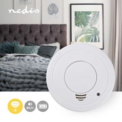   Füstjelző | Elemes Áramellátás | Akkumulátor üzemidő: 1 év | EN 14604 | Szünet gombbal | Teszt gombbal | 85 dB | ABS | Fehér