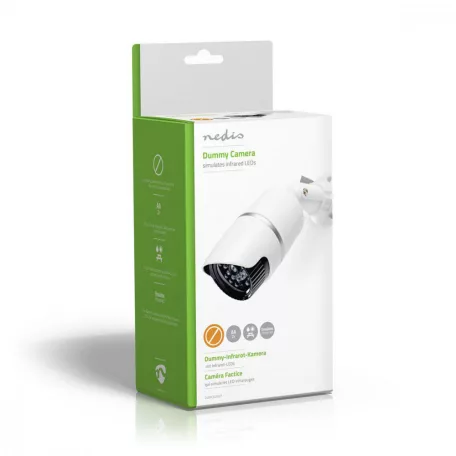 Biztonsági Kamera Utánzat | Golyó | IP44 | Elemes Áramellátás | Kültéri | Fali tartóval együtt | Fehér