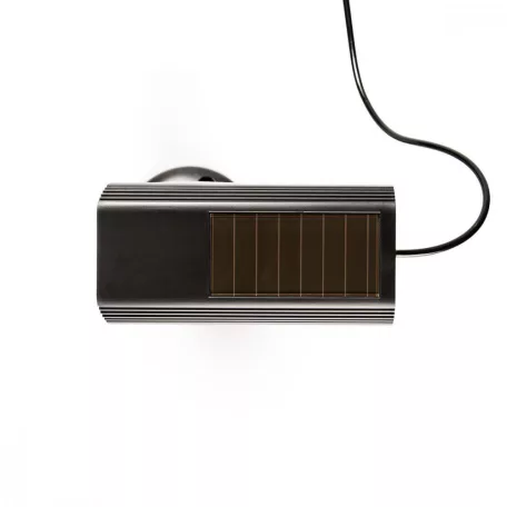 Biztonsági Kamera Utánzat | Golyó | IP44 | Elemes Áramellátás / Solar Powered | Kültéri | Fali tartóval együtt | Fekete