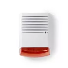 Dummy Biztonsági sziréna | IP44 | Elemes Áramellátás | Kültéri | Fehér / Narancs