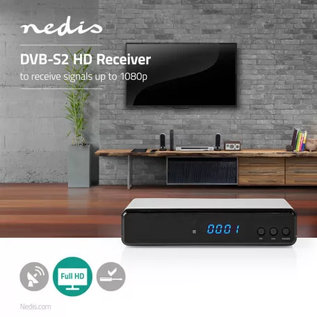DVB-S2 Receiver | Free To Air (FTA) | 720p / 1080p | H.265 | 1000 Csatorna | Személyes videó felvevő (PVR) | Szülői felügyelet | Elektronikus műsor újság | Távvezérelt | Fekete
