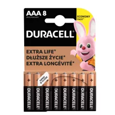   Duracell LR03 10PP110026 AAA alkáli elem, 1,5 V feszültség, 8db/bliszter