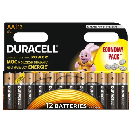 Duracell LR6 10PP100002 AA alkáli elem, 1,5 V feszültség, 12db/bliszter