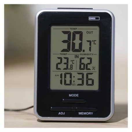 Digitális hőmérő páratartalom-mérővel, vezetékes érzékelővel, ébresztőórával E0121