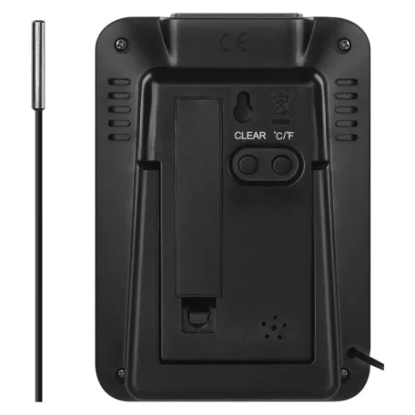 Digitális hőmérő páratartalom-mérővel, vezetékes érzékelővel, ébresztőórával E0121