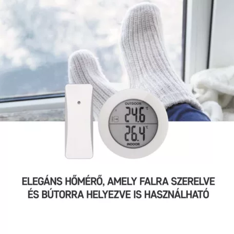 Digitális hőmérő, vezeték nélküli érzékelővel E0129