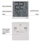 Digitális hőmérő vezeték nélküli érzékelővel, páratartalom-mérővel, dátum E0522