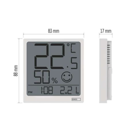 Digitális hőmérő vezeték nélküli érzékelővel, páratartalom-mérővel, dátum E0522