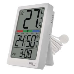   Digitális hőmérő páratartalom-mérővel, vezetékes érzékelővel, ébresztőórával E0558P