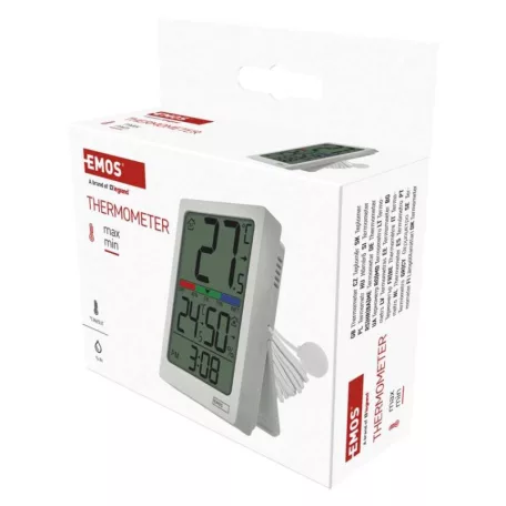 Digitális hőmérő páratartalom-mérővel, vezetékes érzékelővel, ébresztőórával E0558P