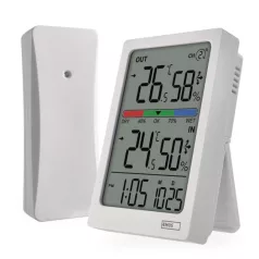   Digitális hőmérő páratartalom-mérővel, vezeték nélküli érzékelővel, óra, dátum E0558W