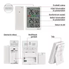 Digitális hőmérő páratartalom-mérővel, vezeték nélküli érzékelővel, óra, dátum E0558W