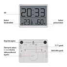 Digitális hőmérő páratartalom-mérővel, vezeték nélküli érzékelővel, óra, dátum E6210