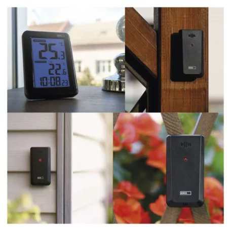 Digitális hőmérő, vezeték nélküli érzékelővel, ébresztőóra E8636