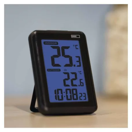 Digitális hőmérő, vezeték nélküli érzékelővel, ébresztőóra E8636