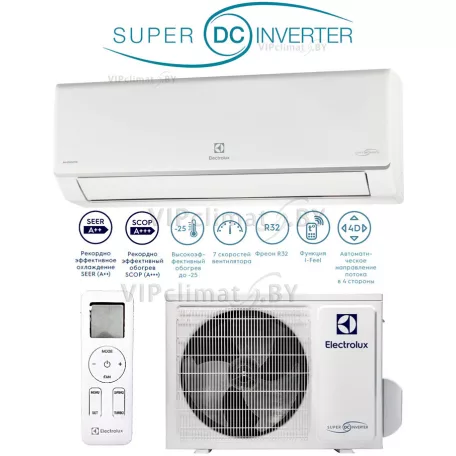 Electrolux inverteres klíma 3,6kw EACS/I-12HEF/N8 EEC, 12000BTU, HŰTÉS A++ osztály, FŰTÉS A+++ fűtésre optimalizált, DC inverter, Wi-Fi, I-Feel, 4 légáramlási irány, 5 ventilátorsebesség, Ionizációs funkció, Aktív szénszűrő, C-vitamin szűrő, Nano
