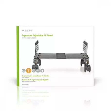 Asztali számítógép állvány | állítható szélesség / Dönthető Forgatható | 13 - 25 cm | 25 kg | Fém / Műanyag | Fekete