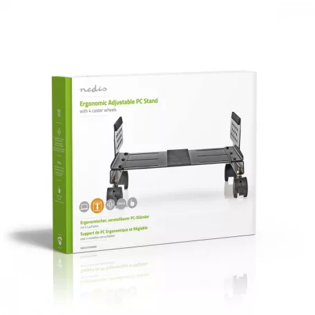 Asztali számítógép állvány | állítható szélesség / Dönthető Forgatható | 13 - 25 cm | 25 kg | Fém / Műanyag | Fekete