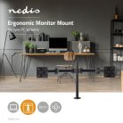 Asztali Monitor Tartó | 2 Képernyő(k) | 14-24 " | 75x75 / 100x100 | Dönthető Forgatható