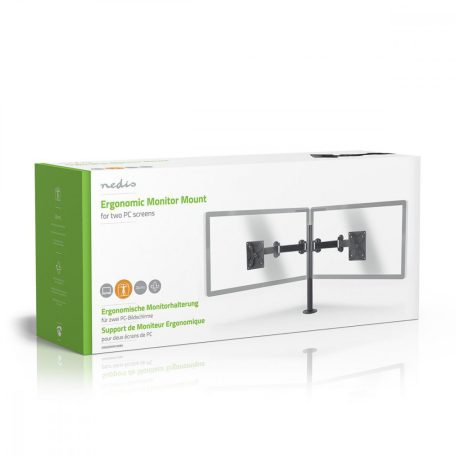 Asztali Monitor Tartó | 2 Képernyő(k) | 14-24 " | 75x75 / 100x100 | Dönthető Forgatható