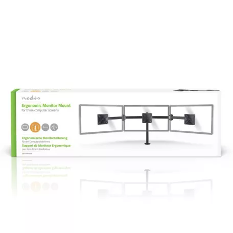 Asztali Monitor Tartó | 3 Képernyő | 14 - 24 " | 75x75 / 100x100 | Dönthető Forgatható