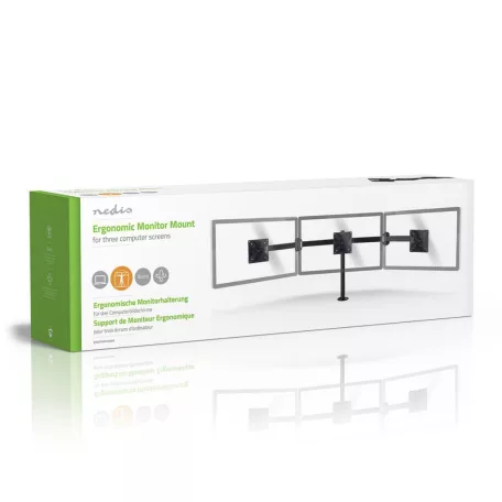 Asztali Monitor Tartó | 3 Képernyő | 14 - 24 " | 75x75 / 100x100 | Dönthető Forgatható