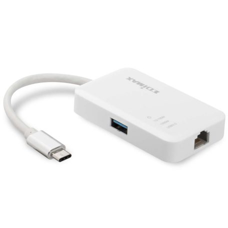 USB-C – 3 portos USB 3.0 Gigabit Ethernet hub