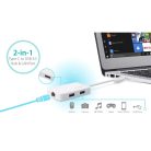 USB-C – 3 portos USB 3.0 Gigabit Ethernet hub