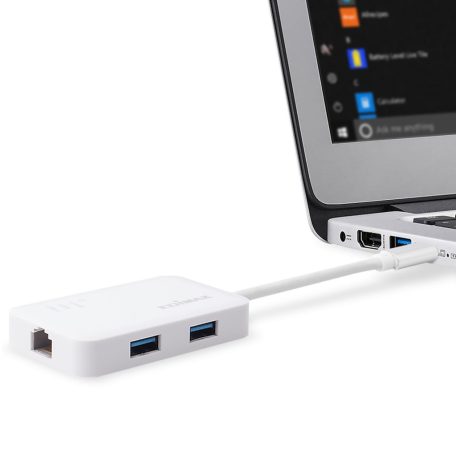 USB-C – 3 portos USB 3.0 Gigabit Ethernet hub