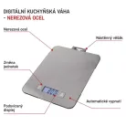 EMOS Digitális konyhai mérleg EV023, ezüst