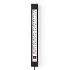 Elosztó | Földelt csatlakozó / F típus (CEE 7/7) | 10 utas | 3.00 m | 3680 W | 16 A | Földelés típusa: Oldal Érzékelő | 230 V AC 50/60 Hz | Aljzat szög: 45 ° | H05VV-F 3G1.5mm² | Integrált kapcsoló | Fehér / Fekete