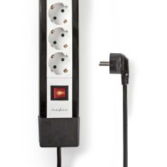   Elosztó | Földelt csatlakozó / F típus (CEE 7/7) | 10 utas | 3.00 m | 3680 W | 16 A | Földelés típusa: Oldal Érzékelő | 230 V AC 50/60 Hz | Aljzat szög: 45 ° | H05VV-F 3G1.5mm² | Integrált kapcsoló | Fehér / Fekete