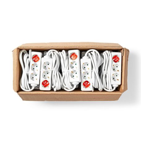 Elosztó | Földelt csatlakozó / F típus (CEE 7/7) | 3 utas | 3.00 m | 3680 W | 16 A | Földelés típusa: Oldal Érzékelő | 230 V AC 50/60 Hz | Aljzat szög: 45 ° | H05VV-F 3G1.5mm² | Fehér