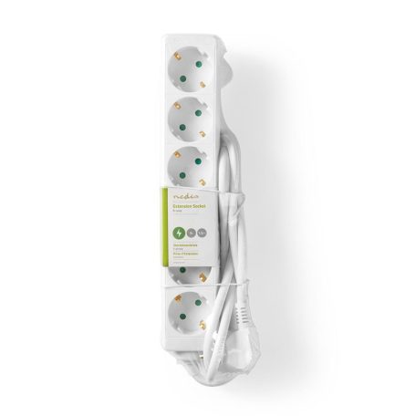 Elosztó | Földelt csatlakozó / F típus (CEE 7/7) | 6 utas | 1.50 m | 3680 W | 16 A | Földelés típusa: Oldal Érzékelő | 230 V AC 50/60 Hz | Aljzat szög: 45 ° | H05VV-F 3G1.5mm² | Fehér