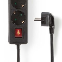   Elosztó | Földelt csatlakozó / F típus (CEE 7/7) | 6 utas | 1.50 m | 3680 W | 16 A | Földelés típusa: Oldal Érzékelő | 230 V AC 50/60 Hz | Aljzat szög: 45 ° | H05VV-F 3G1.5mm² | Integrált kapcsoló | Fekete