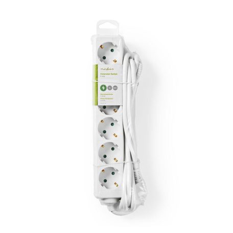 Elosztó | Földelt csatlakozó / F típus (CEE 7/7) | 6 utas | 3.00 m | 3680 W | 16 A | Földelés típusa: Oldal Érzékelő | 230 V AC 50/60 Hz | Aljzat szög: 45 ° | H05VV-F 3G1.5mm² | Fehér