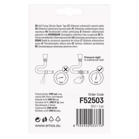 EMOS Vulkanizáló szilikonszalag 25/3 fekete