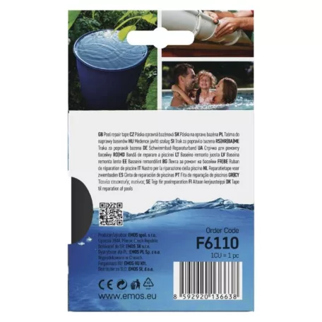 Javító ragasztószalag úszómedencékhez, 1 m × 100 mm, fekete