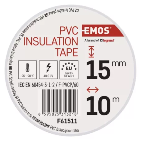 EMOS Szigetelőszalag 15/10 fehér