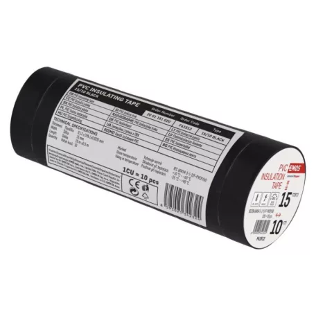 EMOS Szigetelőszalag 15/10 fekete