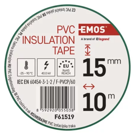 EMOS Szigetelőszalag 15/10 zöld