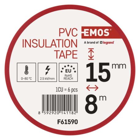 EMOS Szigetelőszalag 15/8 mix 6db