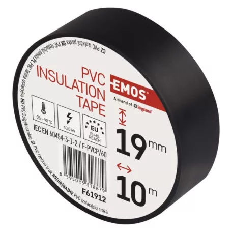 EMOS Szigetelőszalag 19/10 fekete