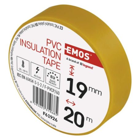 EMOS Szigetelőszalag 19/20 sárga