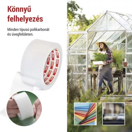 Javító ragasztószalag polikarbonáthoz és üveghez, 25 m × 50 mm, átlátszó